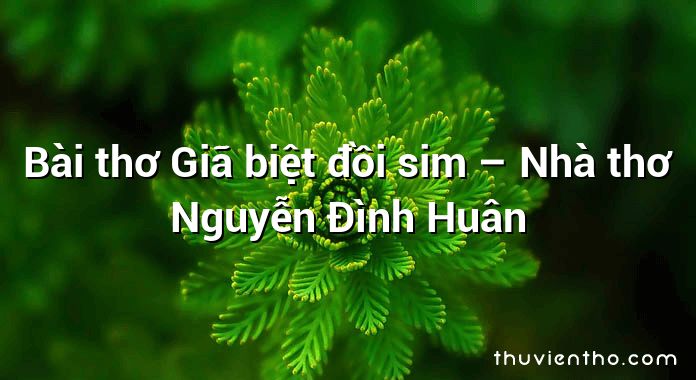 Bài thơ Giã biệt đồi sim – Nhà thơ Nguyễn Đình Huân