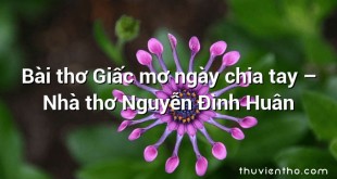 Bài thơ Giấc mơ ngày chia tay – Nhà thơ Nguyễn Đình Huân