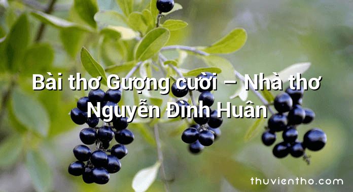 Bài thơ Gượng cười – Nhà thơ Nguyễn Đình Huân