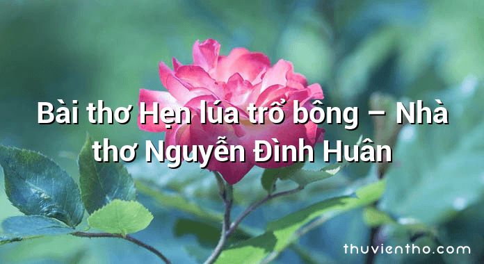 Bài thơ Hẹn lúa trổ bông – Nhà thơ Nguyễn Đình Huân