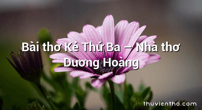 Bài thơ Kẻ Thứ Ba – Nhà thơ Dương Hoàng