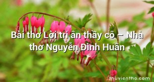 Bài thơ Lời tri ân thầy cô – Nhà thơ Nguyễn Đình Huân