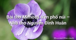 Bài thơ Mimosa trên phố núi – Nhà thơ Nguyễn Đình Huân