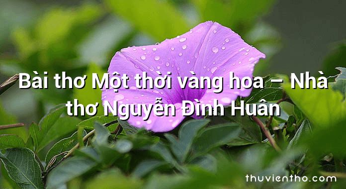 Bài thơ Một thời vàng hoa – Nhà thơ Nguyễn Đình Huân
