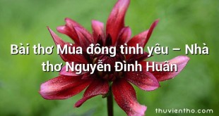 Bài thơ Mùa đông tình yêu – Nhà thơ Nguyễn Đình Huân