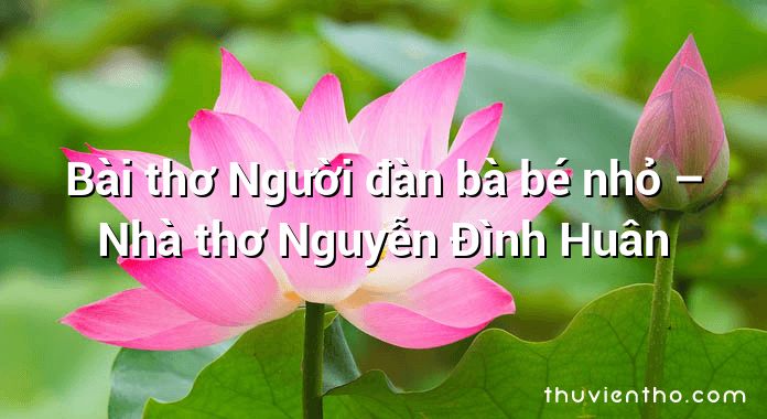 Bài thơ Người đàn bà bé nhỏ – Nhà thơ Nguyễn Đình Huân