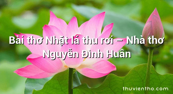 Bài thơ Nhặt lá thu rơi – Nhà thơ Nguyễn Đình Huân