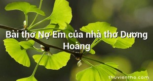Bài thơ Nợ Em của nhà thơ Dương Hoàng