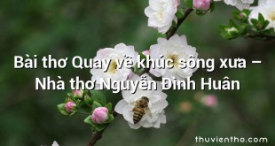 Bài thơ Quay về khúc sông xưa – Nhà thơ Nguyễn Đình Huân