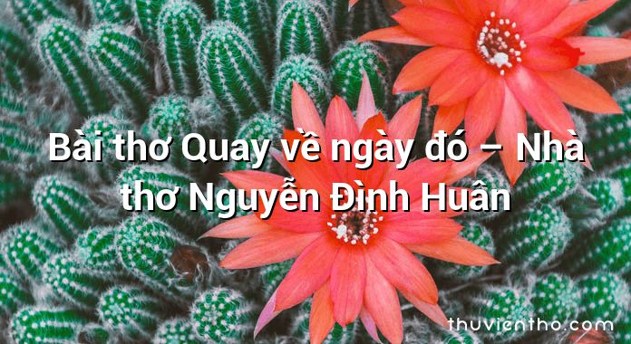 Bài thơ Quay về ngày đó – Nhà thơ Nguyễn Đình Huân