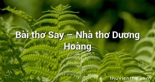 Bài thơ Say – Nhà thơ Dương Hoàng