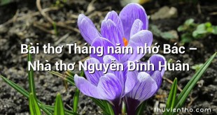 Bài thơ Tháng năm nhớ Bác – Nhà thơ Nguyễn Đình Huân