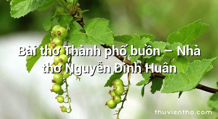Bài thơ Thành phố buồn – Nhà thơ Nguyễn Đình Huân
