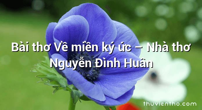 Bài thơ Về miền ký ức – Nhà thơ Nguyễn Đình Huân