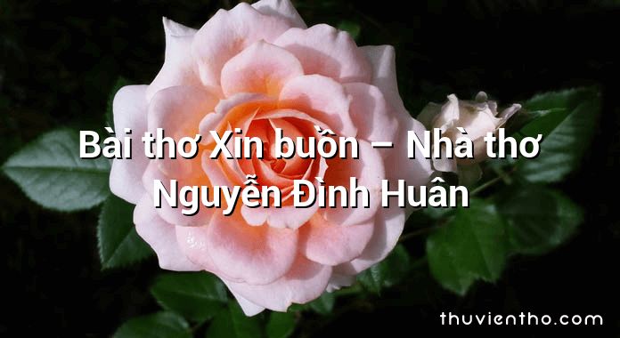 Bài thơ Xin buồn – Nhà thơ Nguyễn Đình Huân