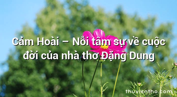 Cảm Hoài – Nỗi tâm sự về cuộc đời của nhà thơ Đặng Dung