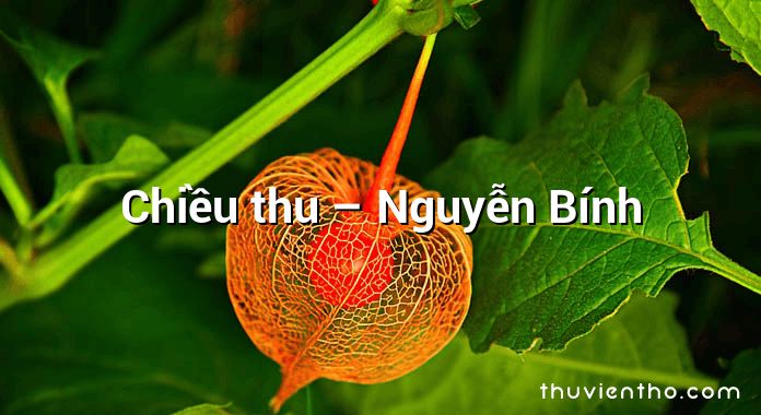 Chiều thu – Nguyễn Bính