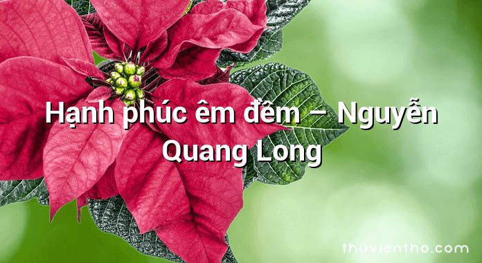 Hạnh phúc êm đềm – Nguyễn Quang Long