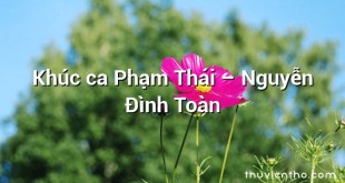 Khúc ca Phạm Thái  –  Nguyễn Đình Toàn