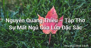 Nguyễn Quang Thiều – Tập Thơ Sự Mất Ngủ Của Lửa Đặc Sắc