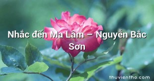 Nhắc đến Ma Lâm  –  Nguyễn Bắc Sơn