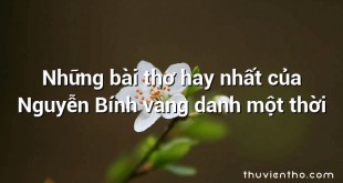 Những bài thơ hay nhất của Nguyễn Bính vang danh một thời