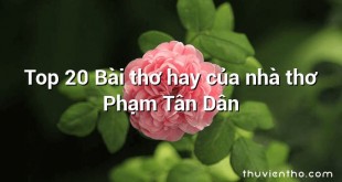 Top 20 Bài thơ hay của nhà thơ Phạm Tân Dân