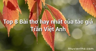 Top 8 Bài thơ hay nhất của tác giả Trần Việt Anh