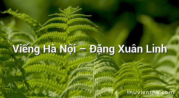 Viếng Hà Nội – Đặng Xuân Linh