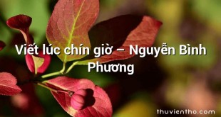 Viết lúc chín giờ  –  Nguyễn Bình Phương