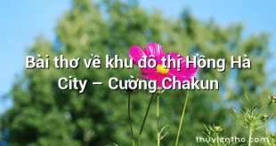 Bài thơ về khu đô thị Hồng Hà City – Cường Chakun