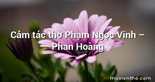 Cảm tác thơ Phạm Ngọc Vĩnh – Phan Hoàng