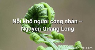 Nỗi khổ người công nhân – Nguyễn Quang Long