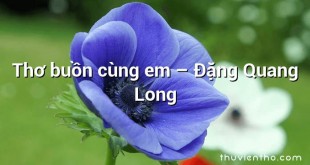 Thơ buồn cùng em – Đặng Quang Long