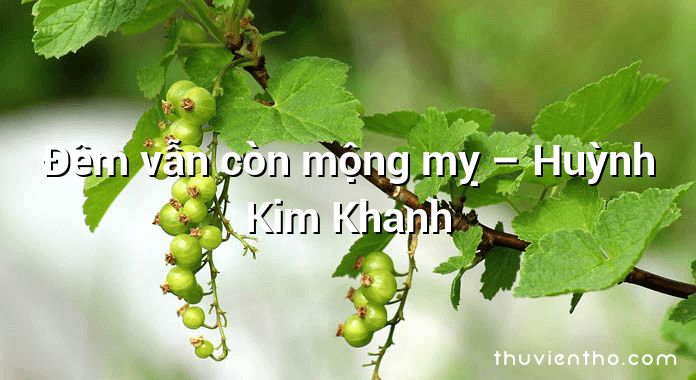 Đêm vẫn còn mộng mỵ – Huỳnh Kim Khanh